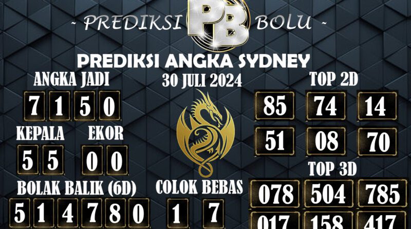 Prediksi Togel Sydney Akurat 30 Juli 2024