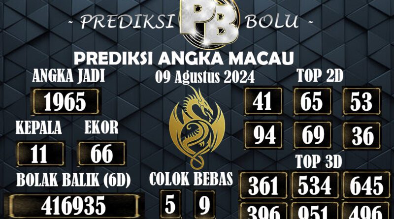 Prediksi Togel Macau 09 Agustus 2024, Jangan Sampai Ketinggalan