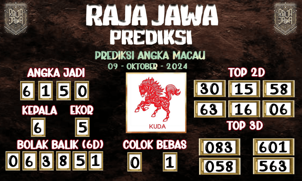 Prediksi Togel Macau - Prediksi Raja Jawa 09 Oktober 2024