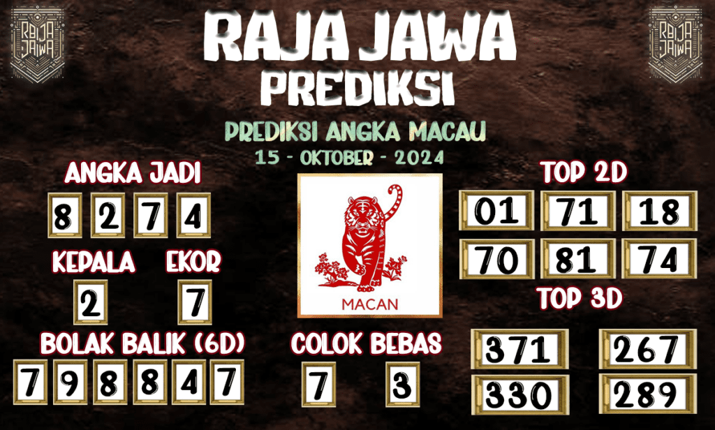 Prediksi Togel Macau Update 15 Oktober 2024