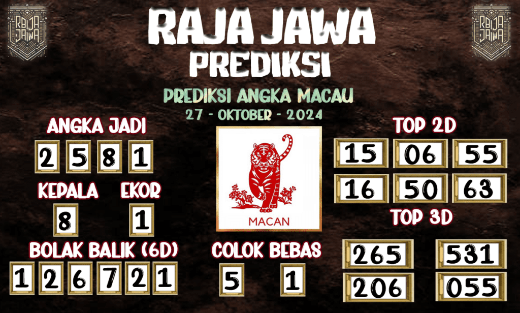 Prediksi Togel Macau Tembus 27 Oktober 2024