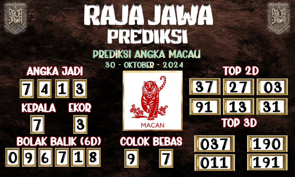 Prediksi Togel Macau Cemerlang Dari Raja Jawa 30 Oktober 2024