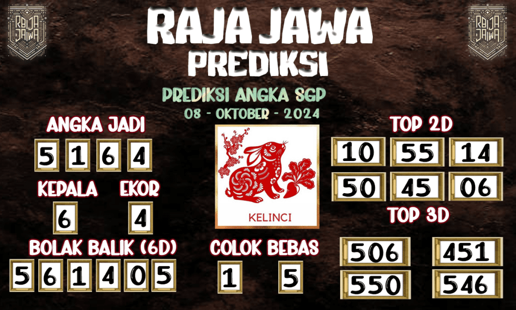 Prediksi Togel SGP Favorit - Prediksi Raja Jawa 08 Oktober 2024