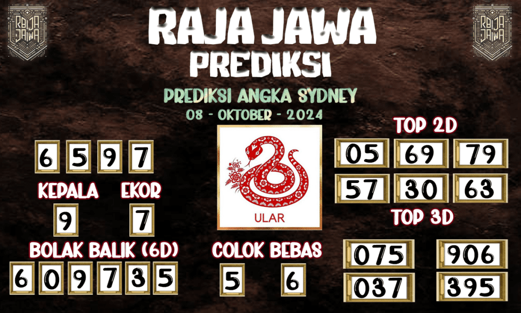 Prediksi Togel Sydney Favorit - Prediksi Raja Jawa 08 Oktober 2024