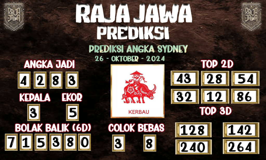 Prediksi Togel Sydney Andalan 26 Oktober 2024